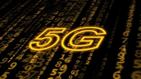 5G on digital background. Internet technology concept. Stock Illustration