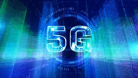 5G  in Digital City, Technology Digital Data Connection Concept Stock Footage 113545472