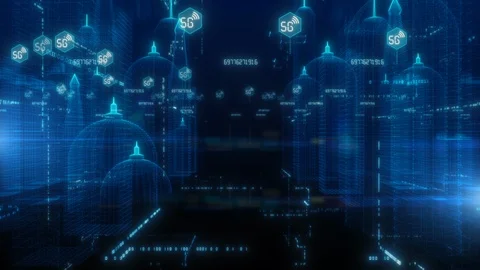 5G in Digital City, Technology Digital Data Connection Concept Stock Footage 114607835