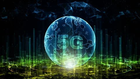 5G in Digital City. Technology Network Data Connection. Digital Network and C Stock Footage 125169433