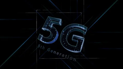 5G Digital Network technology 5th generation mobile communication 1 N2 black Stock Footage 130167939