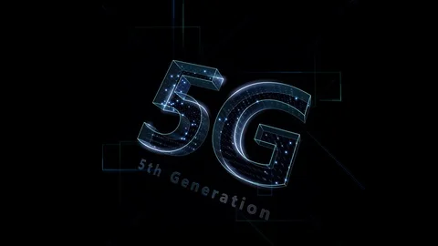 5G Digital Network technology 5th generation mobile communication 1 N2 black Stock Footage 130167972