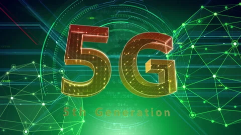 5G Digital Network technology 5th generation mobile 506 Green 4k Видео 135754849