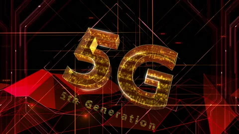 5G Digital Network technology 5th generation mobile 508 black 4k Video stock 135755063