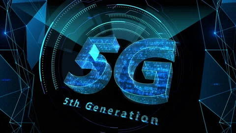 5G Digital Network technology 5th generation mobile 516 black 4k Vídeos de archivo 135759533