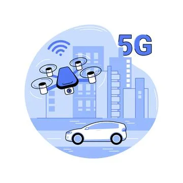 5G drones isolated cartoon vector illustrations. Stock Illustration
