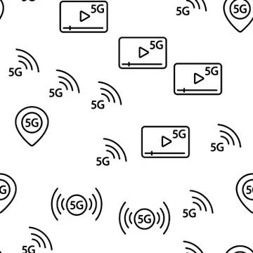 5G Fast Network, Connection To Website Vector Seamless Pattern Stockillustratie