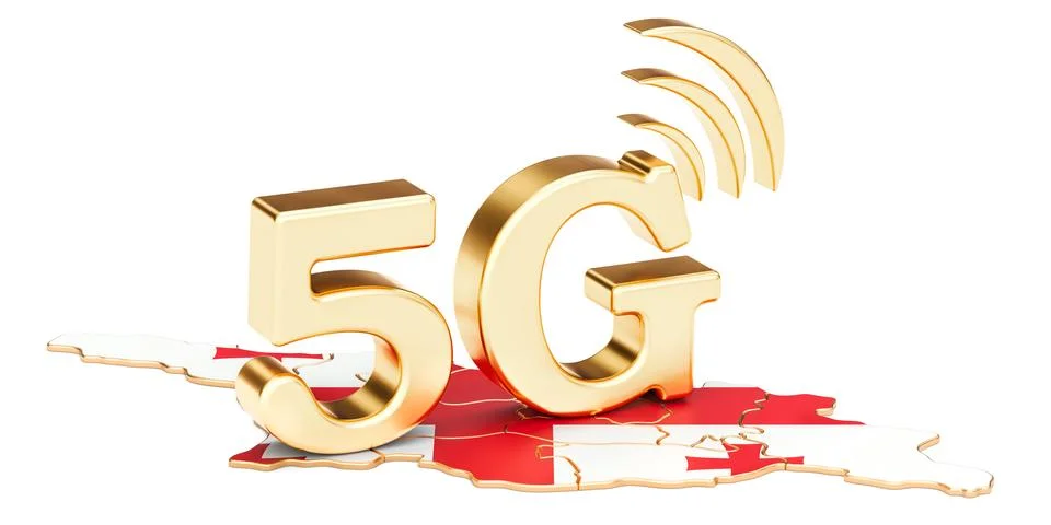 5G in Georgia concept, 3D rendering Illustrazione stock