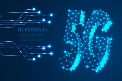 5G Global network technology background, vector Stock Illustration