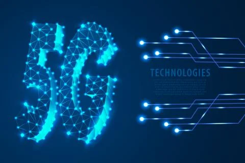 5G Global network technology background, vector Stock Illustration
