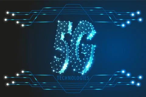5G Global network technology background, vector Stock Illustration