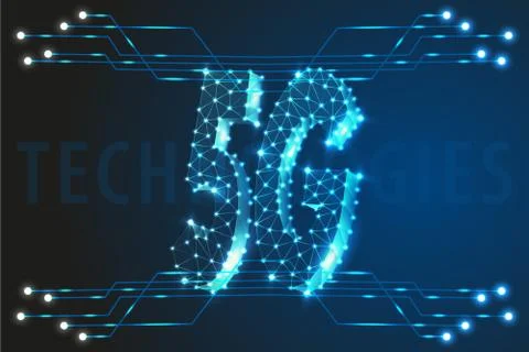 5G Global network technology background, vector Stock Illustration