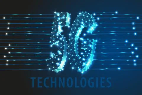 5G Global network technology background, vector Stock Illustration