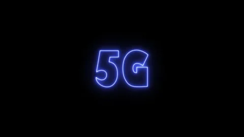 5G glowing neon text animation Stock Footage 277014301