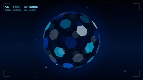5g hexagonal coverage cells globe Stockbeeldmateriaal 339995415