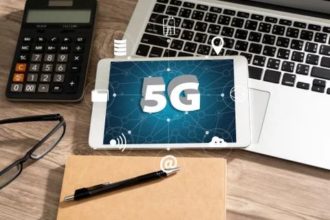 5G high internet internet of things speed 5G network Foto stock
