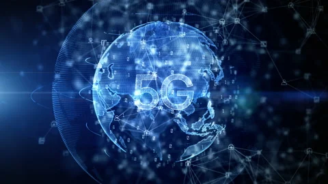 5g High Speed Connection of Internet of things IOT, Futuristic Global and Soc Video stock 146053044
