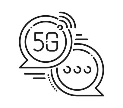 5G high speed data transfer broadband line icon Stock Illustration
