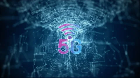 5g High-Speed Internet Connection, Line and dots Connect Internet of Things I Stock Footage 153729229