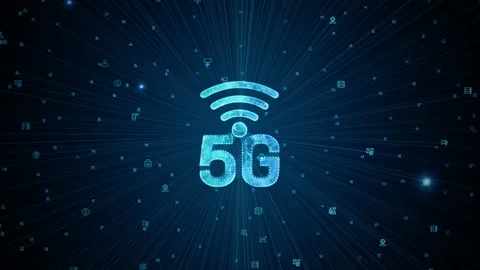 5g High-Speed Internet Connection, Line and dots Connect Internet of Things I Stock Footage 153729254