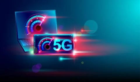 5G high speed network communication internet on flying Stock Illustration