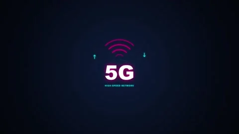 5G High Speed Network Signal Icon with Upload Download Speed Arrows 库存影片 343730071
