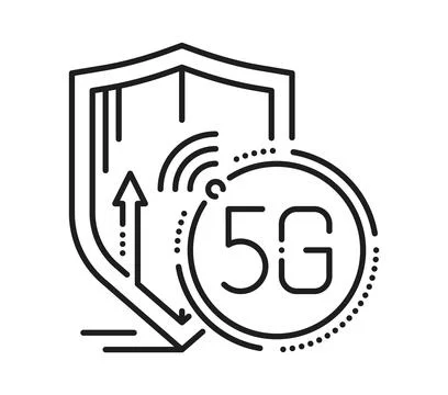 5G high speed protected connection tech line icon Stockillustratie