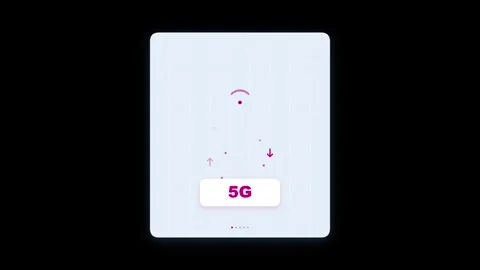 5G High Speed Wireless Network Badge with Magenta Signal Wave Animation Видео 343730834