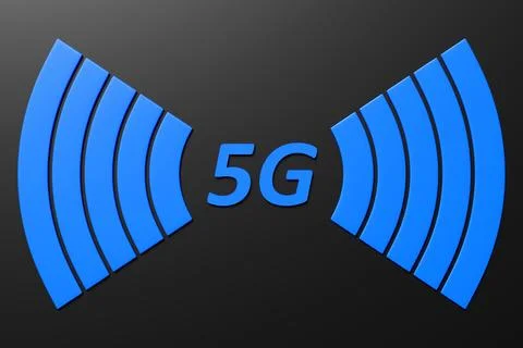 5G icon 3d for web design. Internet network concept. Communication, internet  Stock Illustration