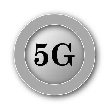 5G icon. Internet button on white background.. Illustrazione stock