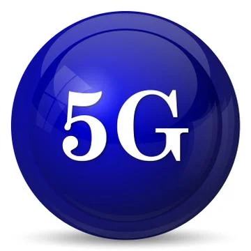 5G icon. Internet button on white background.. Illustrazione stock