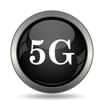 5G icon. Internet button on white background. . Stock Illustration