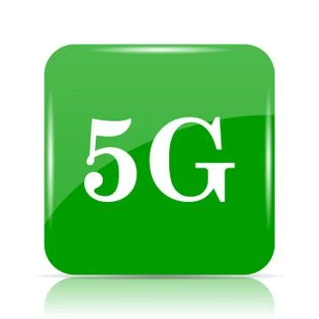 5G icon. Internet button on white background.. Illustrazione stock