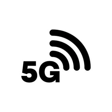 5G icon network coverage area simple flat style symbol Illustrazione stock