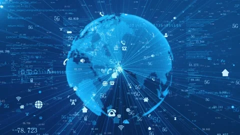 5g information technology big data ai artificial intelligence internet backg Stock Footage 152885944
