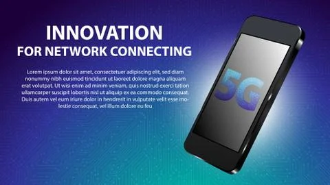 5G INNOVATION FOR NETWORK CONNECTING background 스톡 일러스트
