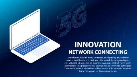 5G INNOVATION NETWORK CONNECTING background Illustrazione stock
