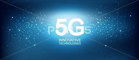 5G Innovative technologies abstract composition Stock Illustration