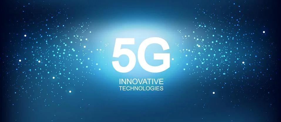 5G Innovative technologies abstract composition Stock Illustration