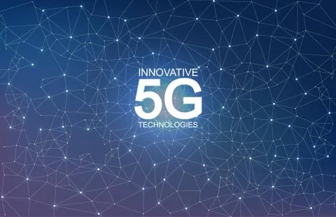 5G Innovative technologies abstract composition Stock Illustration