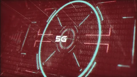 5G Intelligence Words In Techno Sci Fi Stock-Footage 346533562