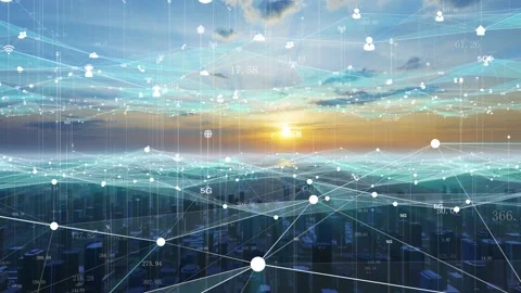 5G Internet and IoT Smart City Stock Footage 218431421