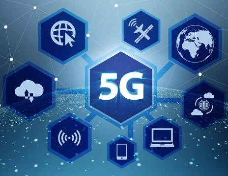 5g internet concept in technology concept - 3d rendering Stock Illustration