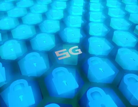 5G Internet, data security and protection Illustrazione stock