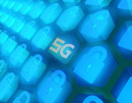 5G Internet, data security and protection Illustrazione stock