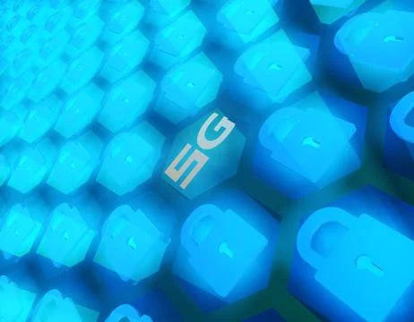 5G Internet, data security and protection Illustrazione stock