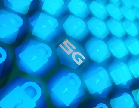 5G Internet, data security and protection Illustrazione stock