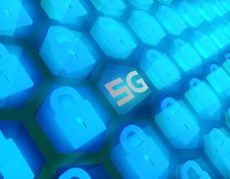 5G Internet, data security and protection Illustrazione stock