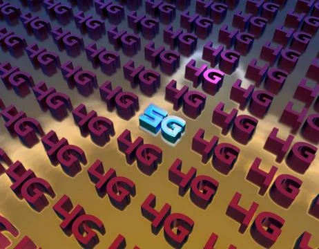 5G Internet, data transmission and storage Illustrazione stock