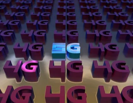 5G Internet, data transmission and storage Illustrazione stock